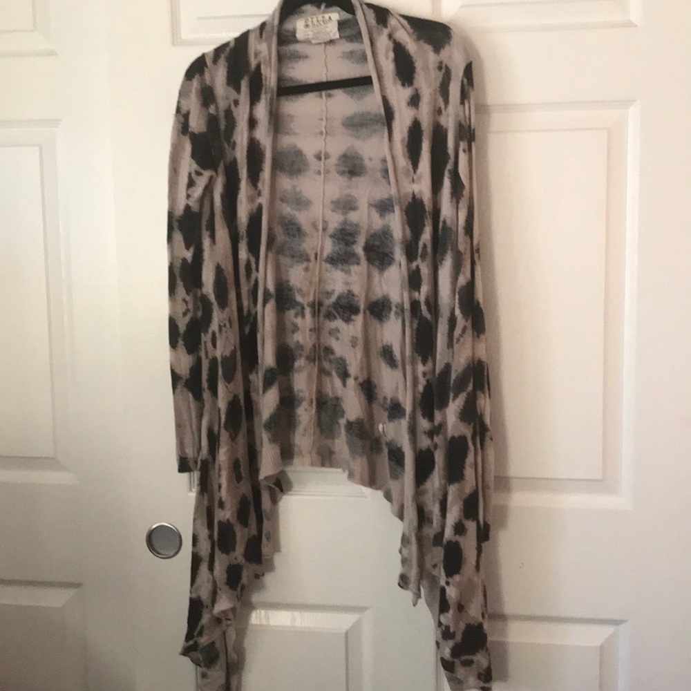 Billabong Beige and Black Draped Open Cardigan